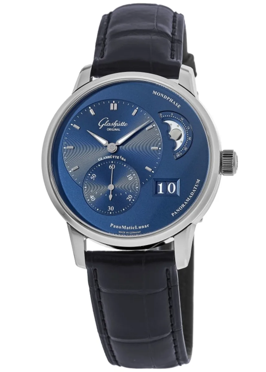 Glashutte Original Pano Matic Lunar Stainless steel Men's Watch - Premium Luxury Product