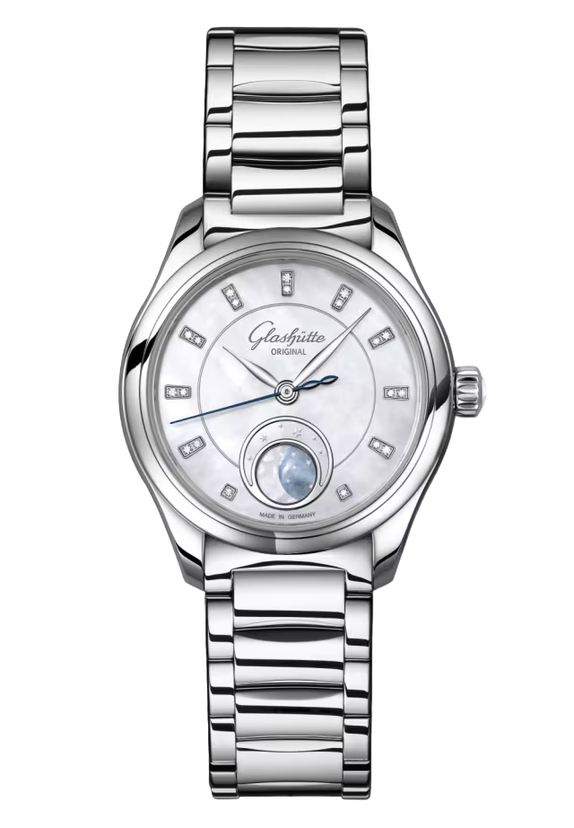 Glashutte Original Serenade Luna Moon Phase Stainless steel & Diamonds Lady's Watch - Premium Luxury Product