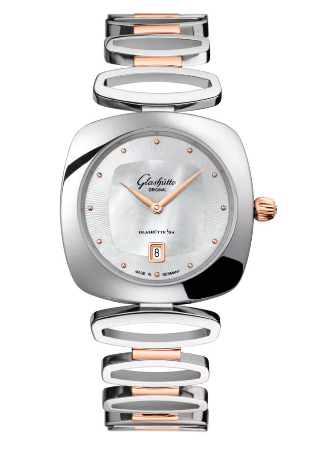 Glashutte Original Lady Collection Pavonia Date Stainless steel & Red Gold Lady's Watch - Premium Luxury Product