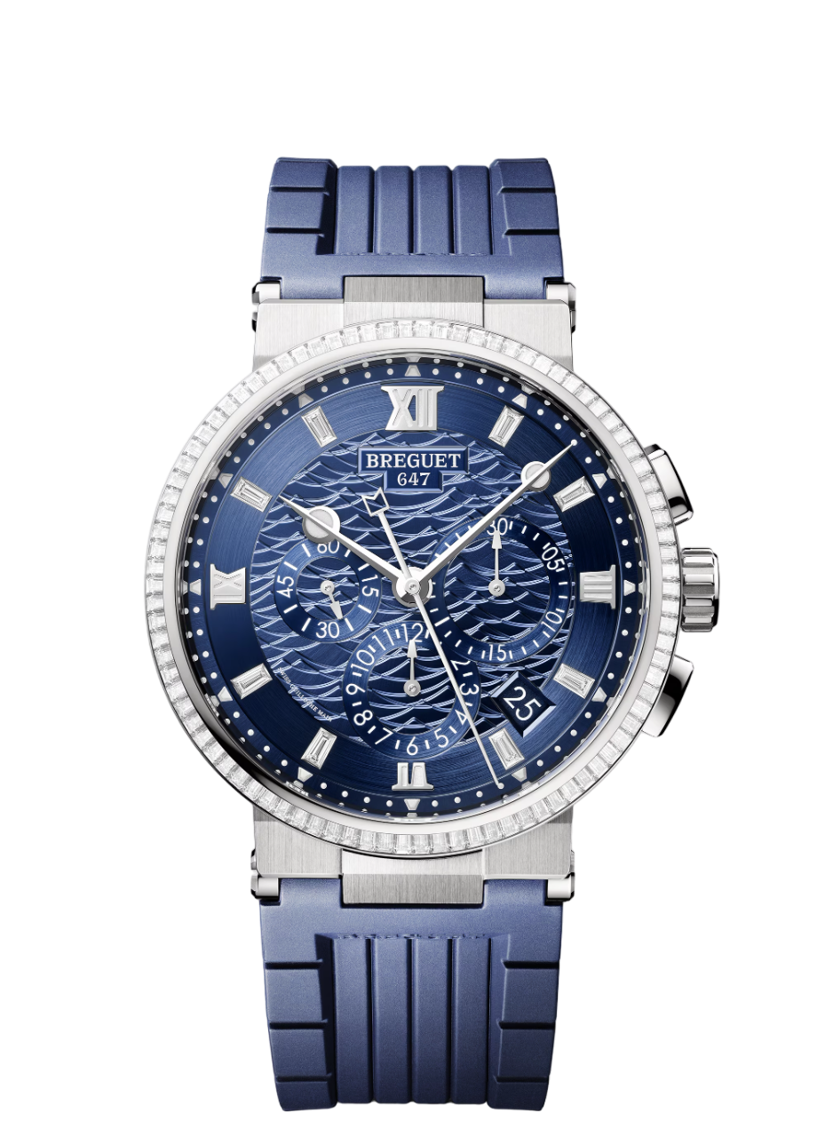 Breguet Marine Chronograph 18K White Gold & Diamonds Men's Watch - Premium Luxury Product