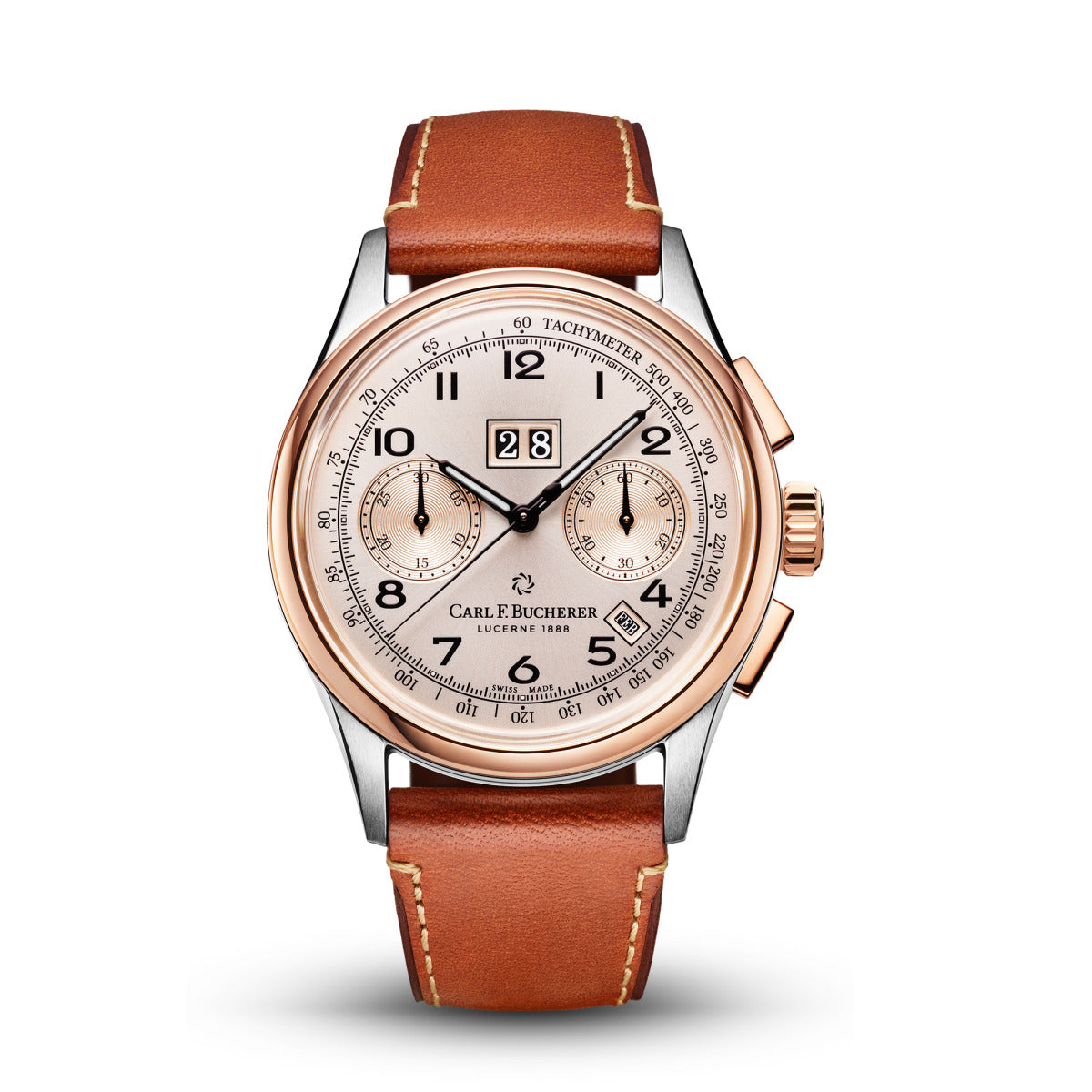 Carl F. Bucherer Haritage Annual calendar Chronograph Stainless steel & 18K Rose gold Limited Edition Men's Watch - Premium Luxury Product