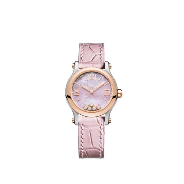 Chopard Happy Sport Stainlees steel and18K Rose Gold & Diamonds Ladies Watch - Premium Luxury Product
