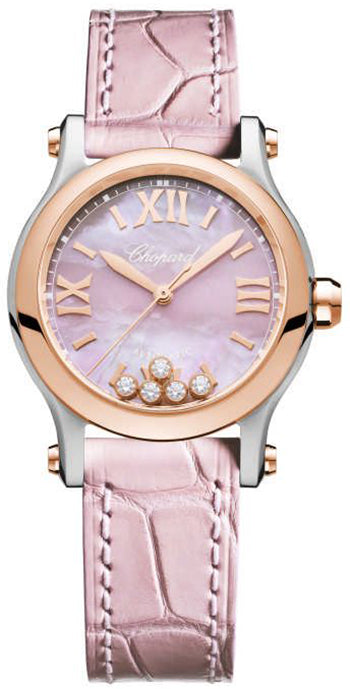 Chopard Happy Sport Stainlees steel and18K Rose Gold & Diamonds Ladies Watch - Premium Luxury Product