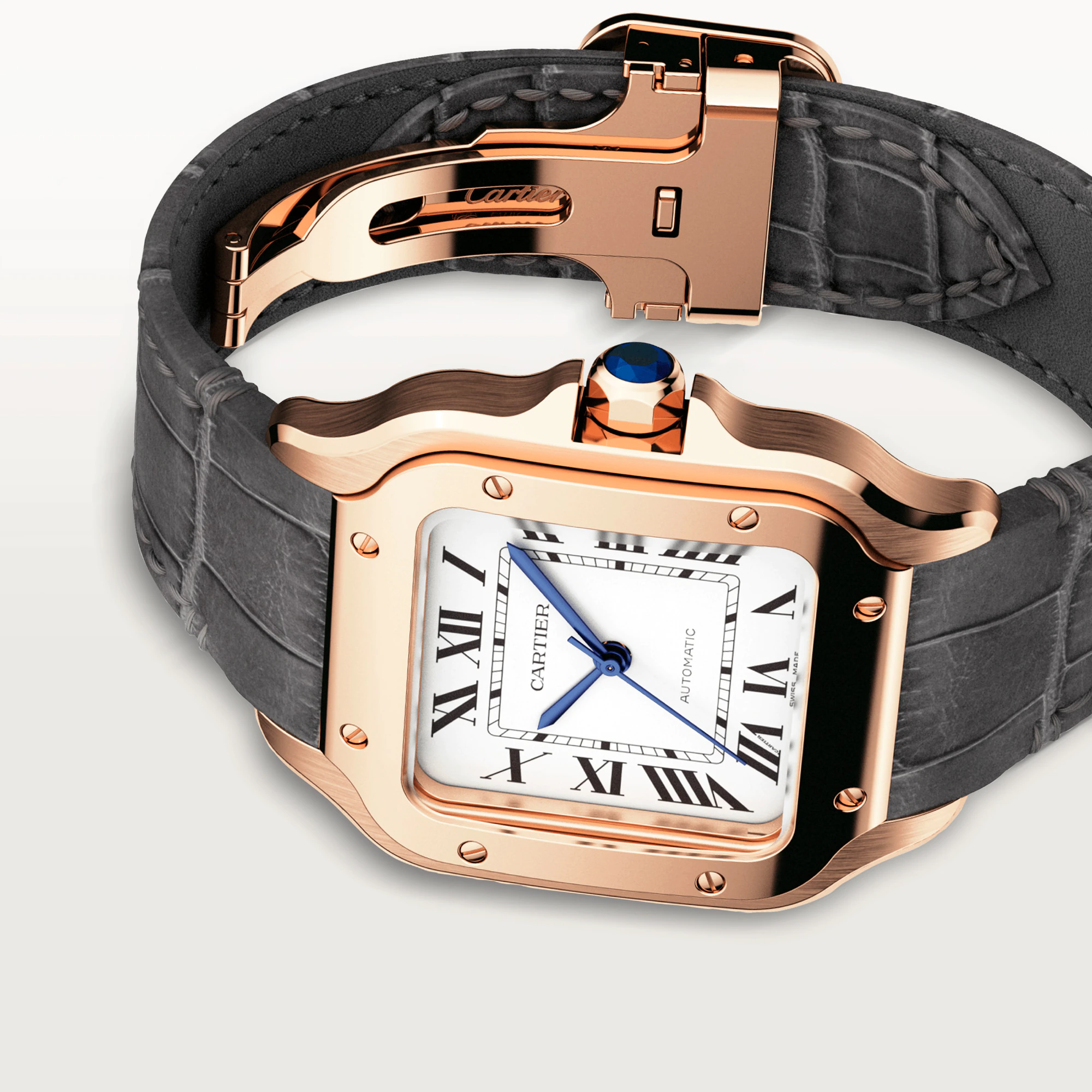 Cartier Santos Rose Gold Unisex Watch - Premium Luxury Product