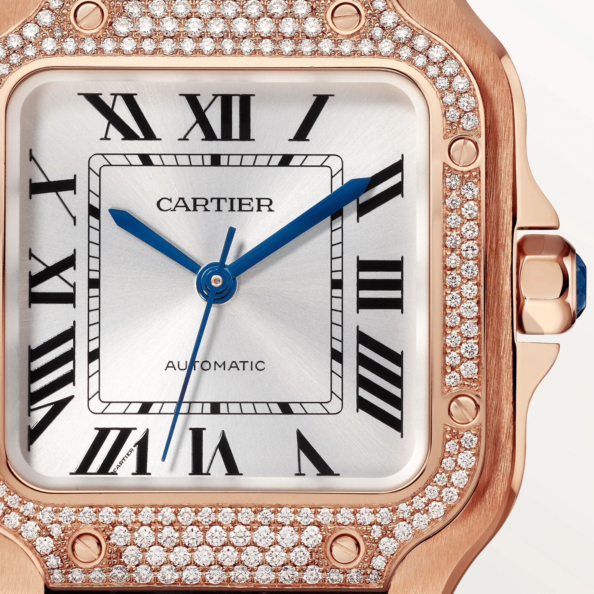 Cartier Santos Rose Gold & Diamonds Lady's Watch - Premium Luxury Product