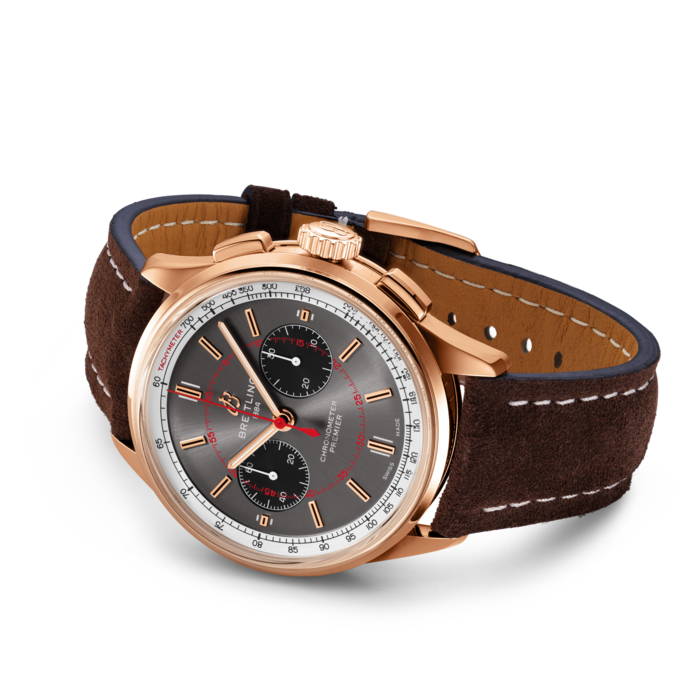 Breitling Premier B01 Chronograph 42 Wheels and Waves 18K Red Gold Men's Watch - Premium Luxury Product