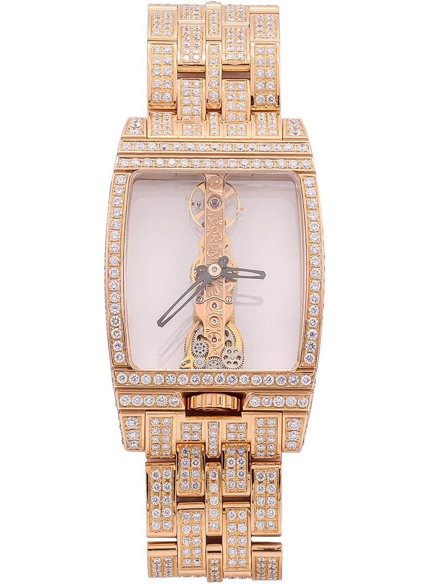 Corum Golden Bridge 18K Rose Gold & Diamonds Pice Unique Unisex Watch - Premium Luxury Product