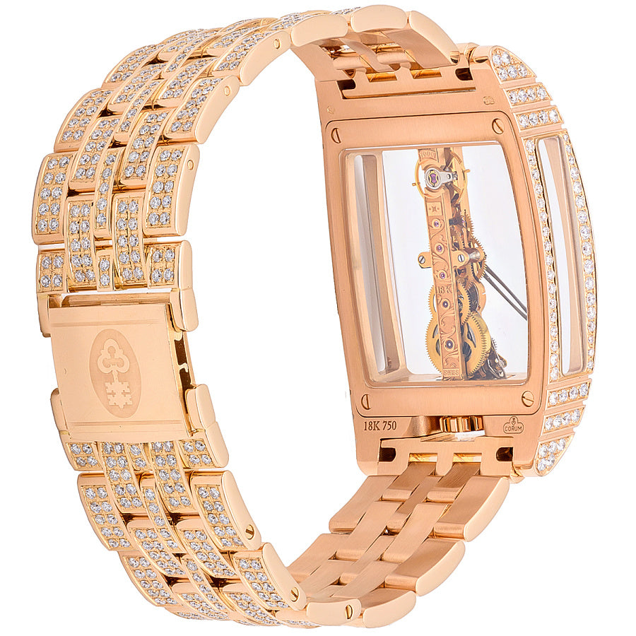 Corum Golden Bridge 18K Rose Gold & Diamonds Pice Unique Unisex Watch - Premium Luxury Product