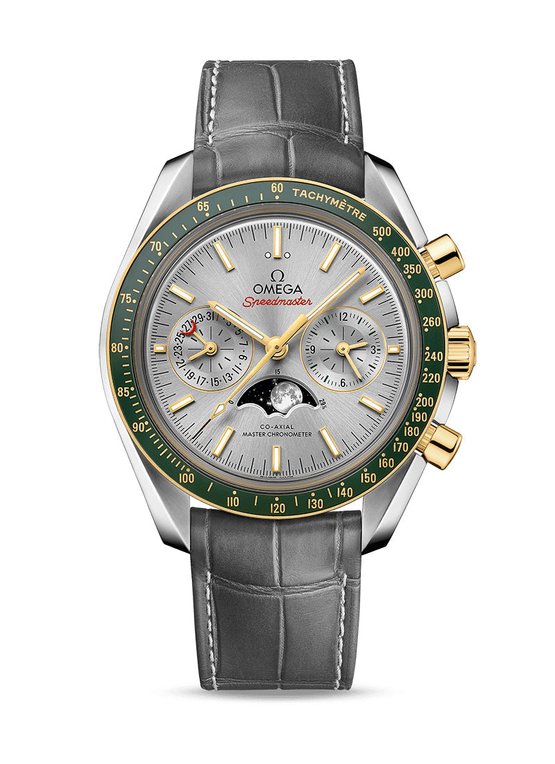 Omega Speedmaster Two Counters MoonPhase Stainless steel & Ceramic & 18K Yellow Gold Men's Watch - Premium Luxury Product