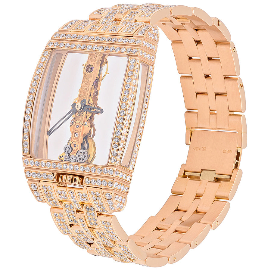 Corum Golden Bridge 18K Rose Gold & Diamonds Pice Unique Unisex Watch - Premium Luxury Product
