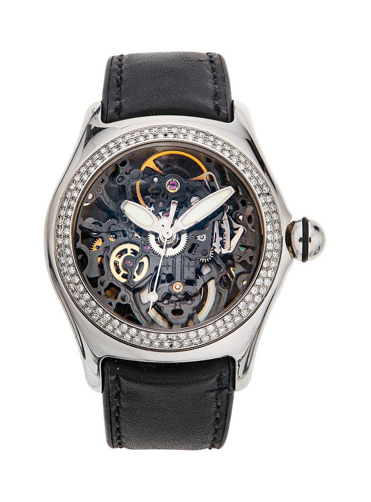 Corum Bubble Skeleton Stainless steel & Diamonds Men's Watch - Premium Luxury Product