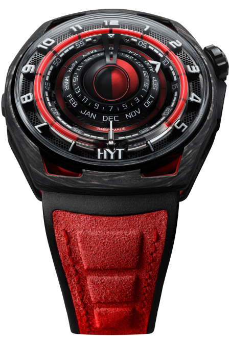 HYT Moon Runner Red Magma Black Titanium & Carbon  Men's Watch - Premium Luxury Product