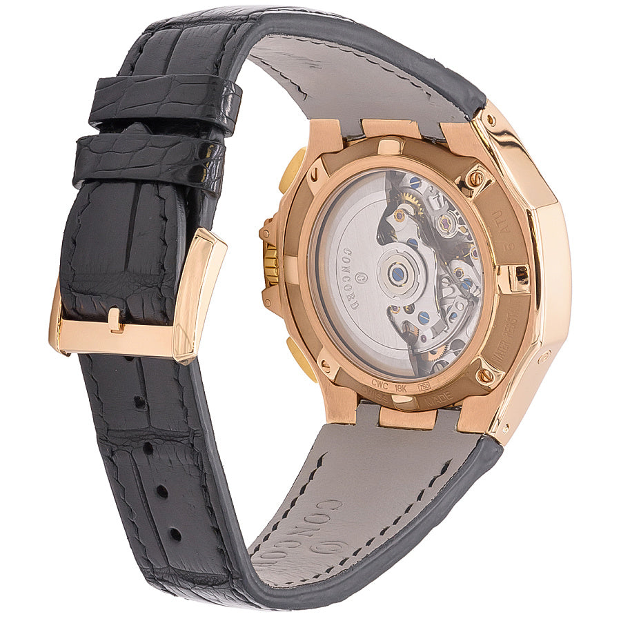 Concord Saratoga Dual Time Chronograph 18K Rose gold Men's Watch