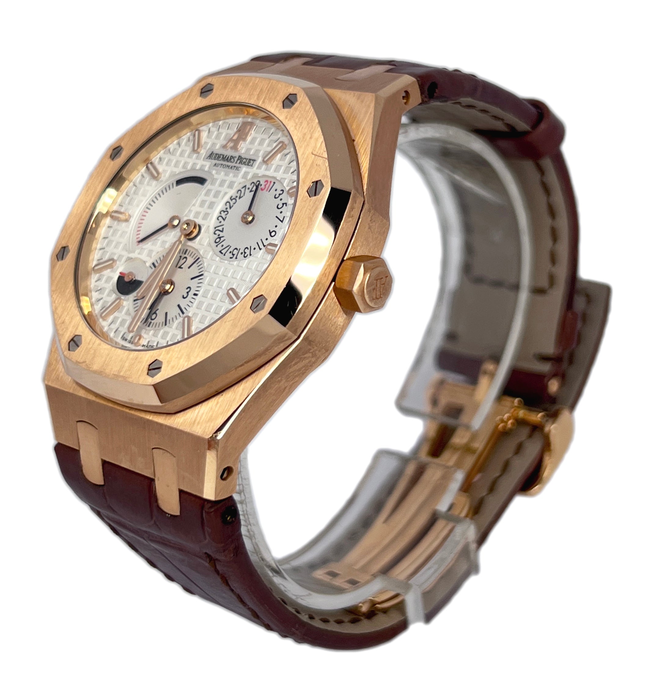 Audemars Piguet Royal Oak Dual Time 18K Rose Gold Men's Watch - Premium Luxury Product