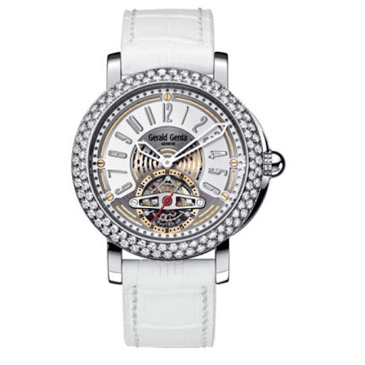 Gerald Genta Arena Tourbillon Snow White Platinum & Diamonds Watch