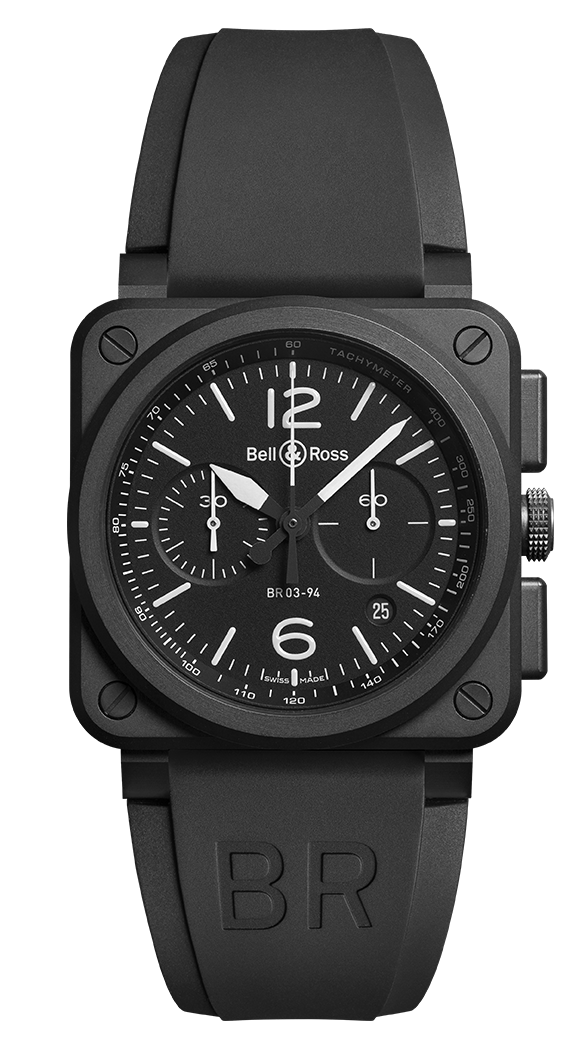 Bell & Ross Instruments BR 03-94 Chronograph Black Matte Ceramic Men`s Watch - Premium Luxury Product