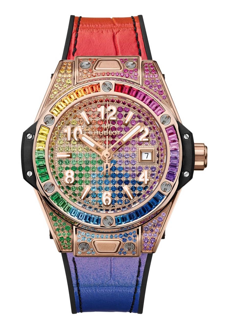 Hublot Big Bang 18K King Gold  & Colored Gemstones Ladies Watch - Premium Luxury Product