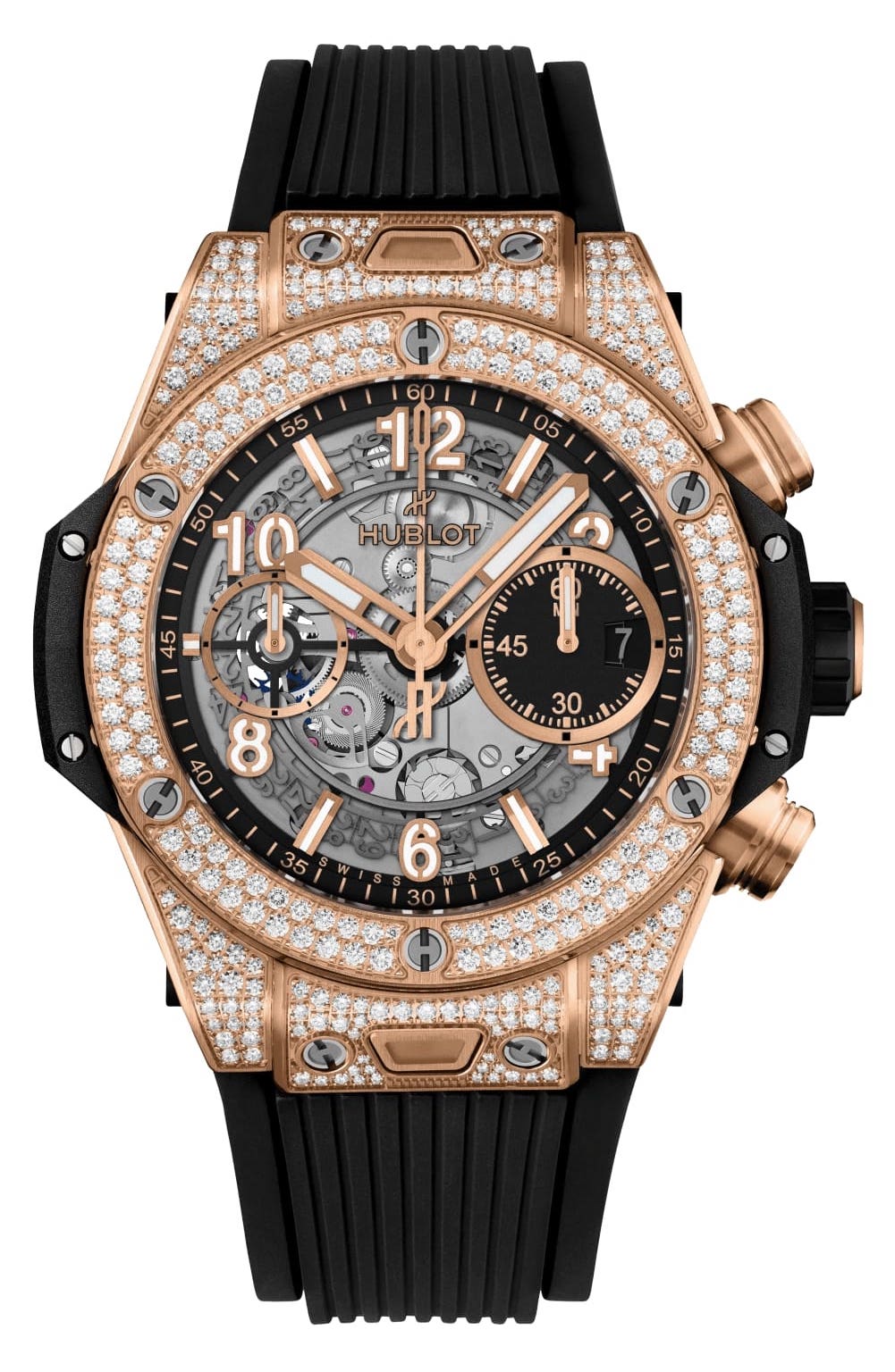 Hublot Big Bang Unico 18K King Gold &amp; Diamonds Men`s Watch - Premium Luxury Product