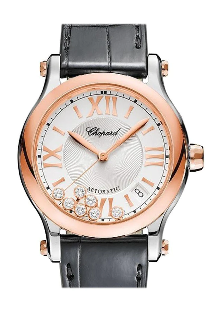 Chopard Happy Sport Stainlees steel and Ethical Rose Gold & Diamonds Ladies Watch - Premium Luxury Product