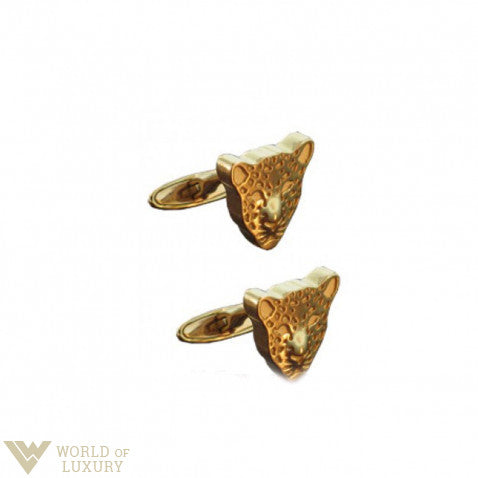 Carrera y Carrera Leopard 18k Yellow Gold Men's Cufflinks - Premium Luxury Product