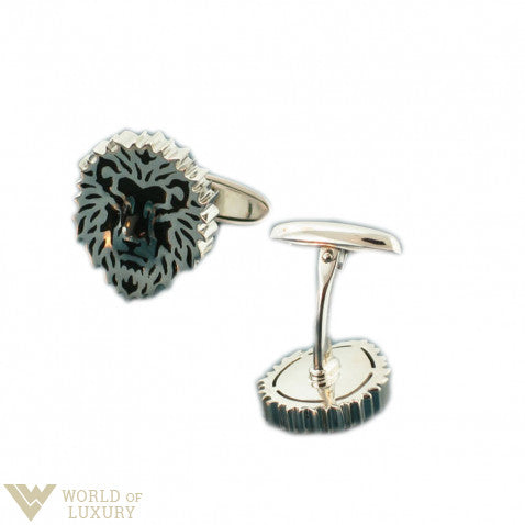 Carrera y Carrera Lion 18k White Gold Men's Cufflinks - Premium Luxury Product
