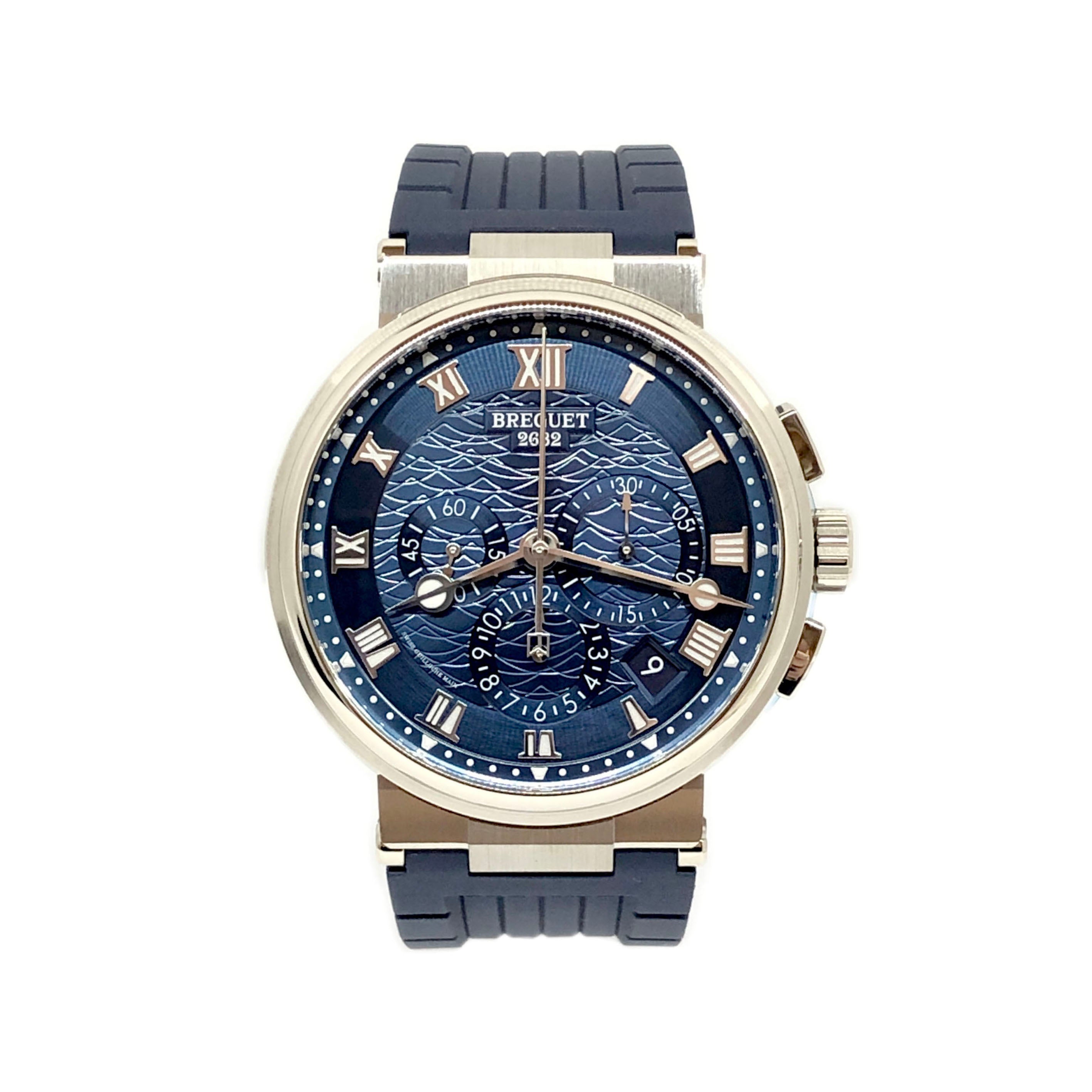 Breguet Marine 5527 Chronograph 18K White Gold Men's Watch - Premium Luxury Product