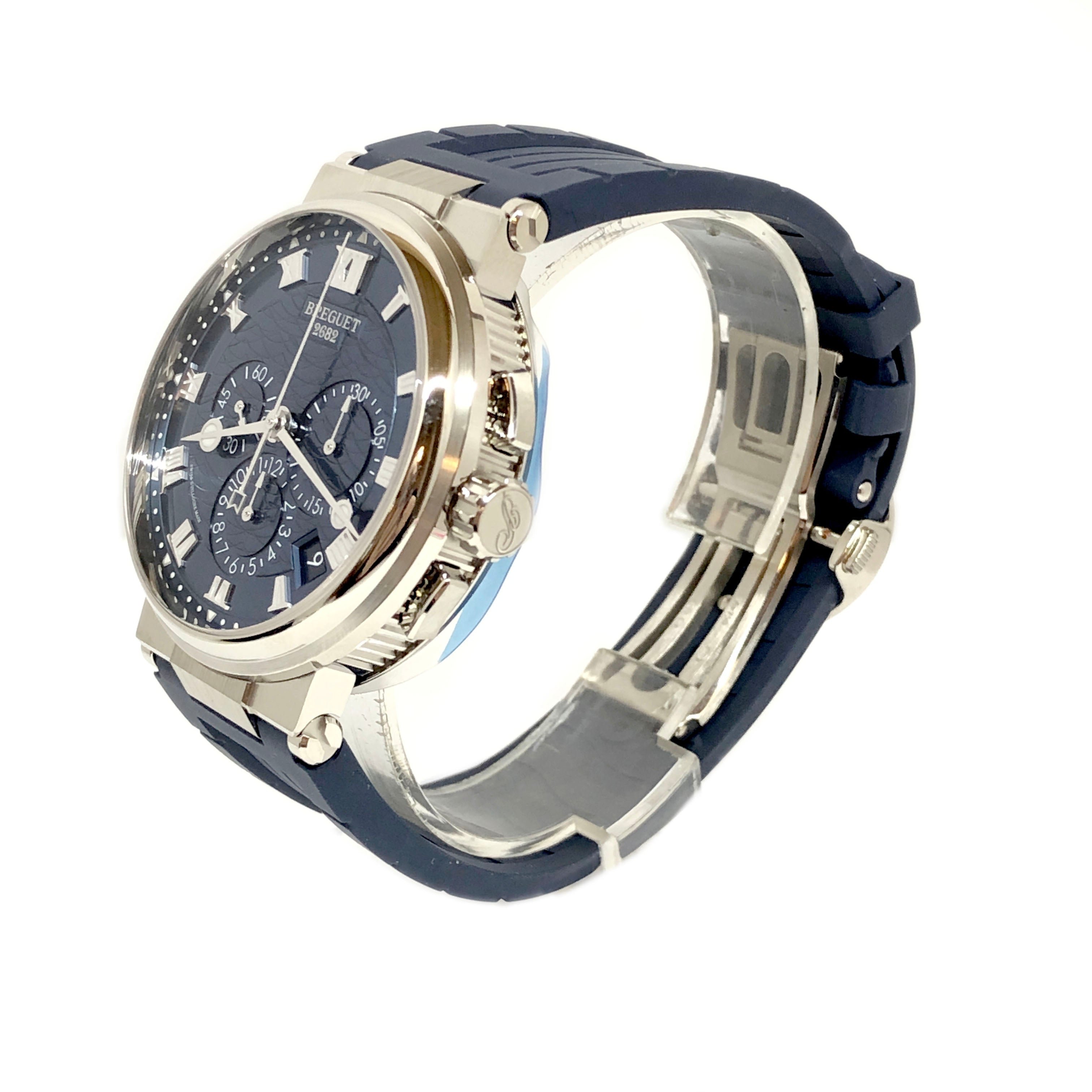 Breguet Marine 5527 Chronograph 18K White Gold Men's Watch - Premium Luxury Product