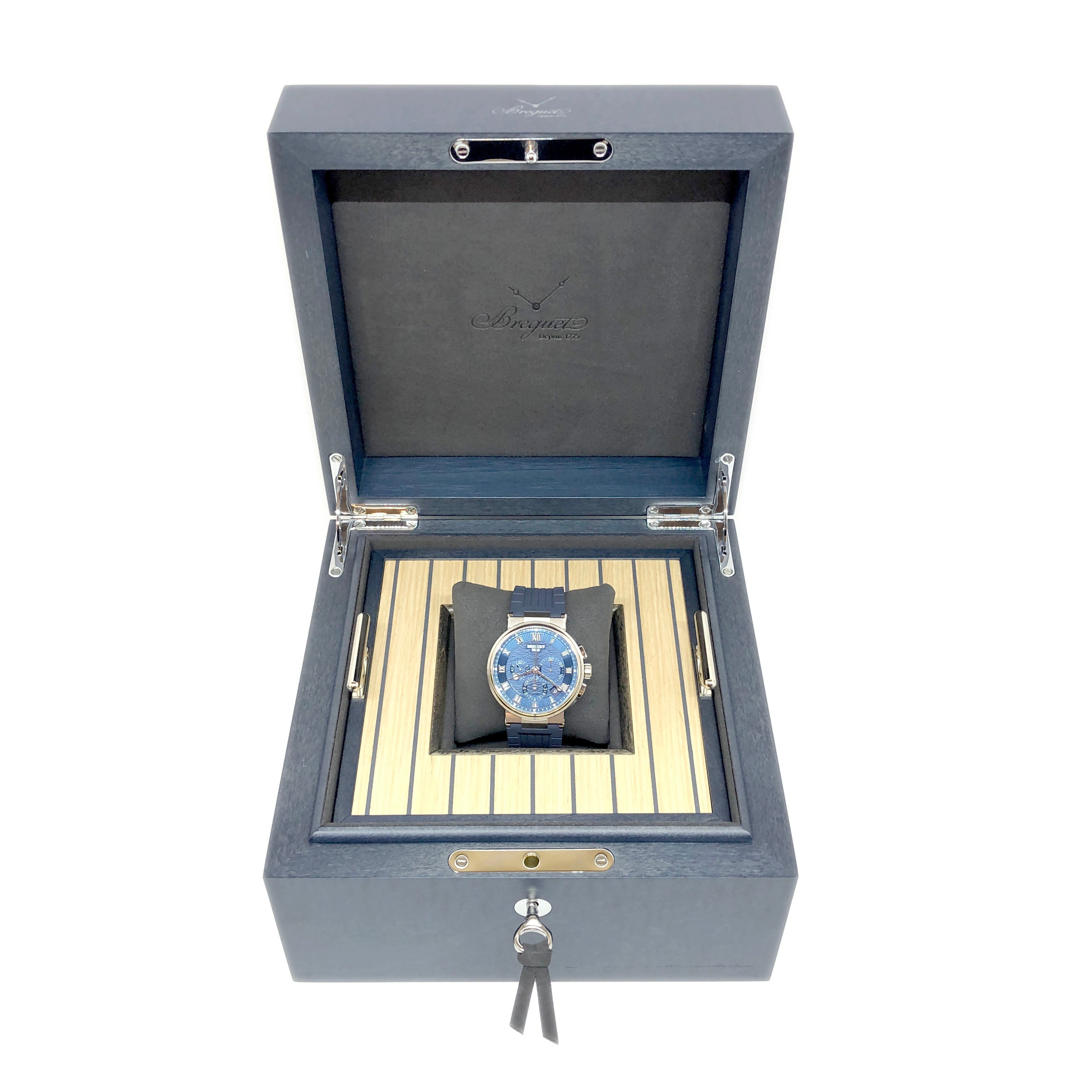 Breguet Marine 5527 Chronograph 18K White Gold Men's Watch - Premium Luxury Product