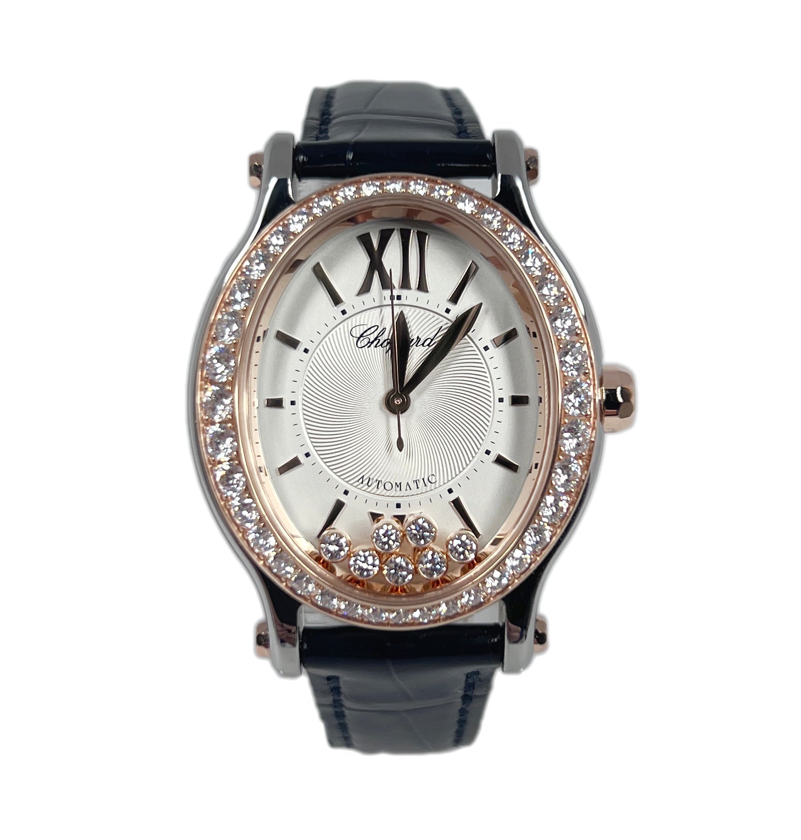 Chopard Happy Sport Oval Stainless Steel and Ethical Rose Gold & Diamonds Ladies Watch - Premium Luxury Product