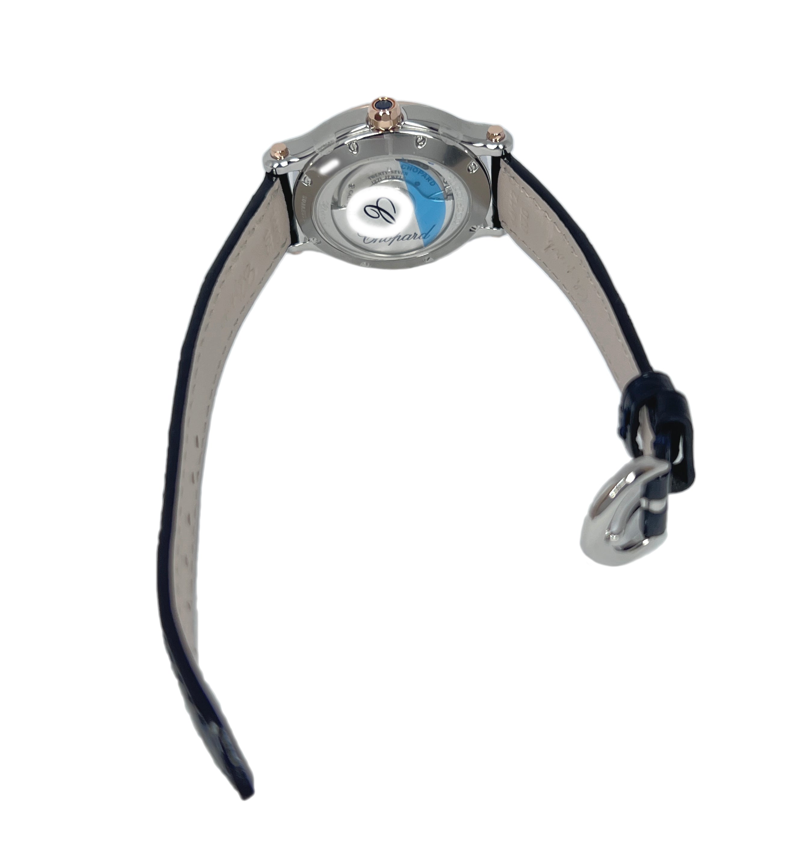 Chopard Happy Sport Oval Stainless Steel and Ethical Rose Gold & Diamonds Ladies Watch - Premium Luxury Product