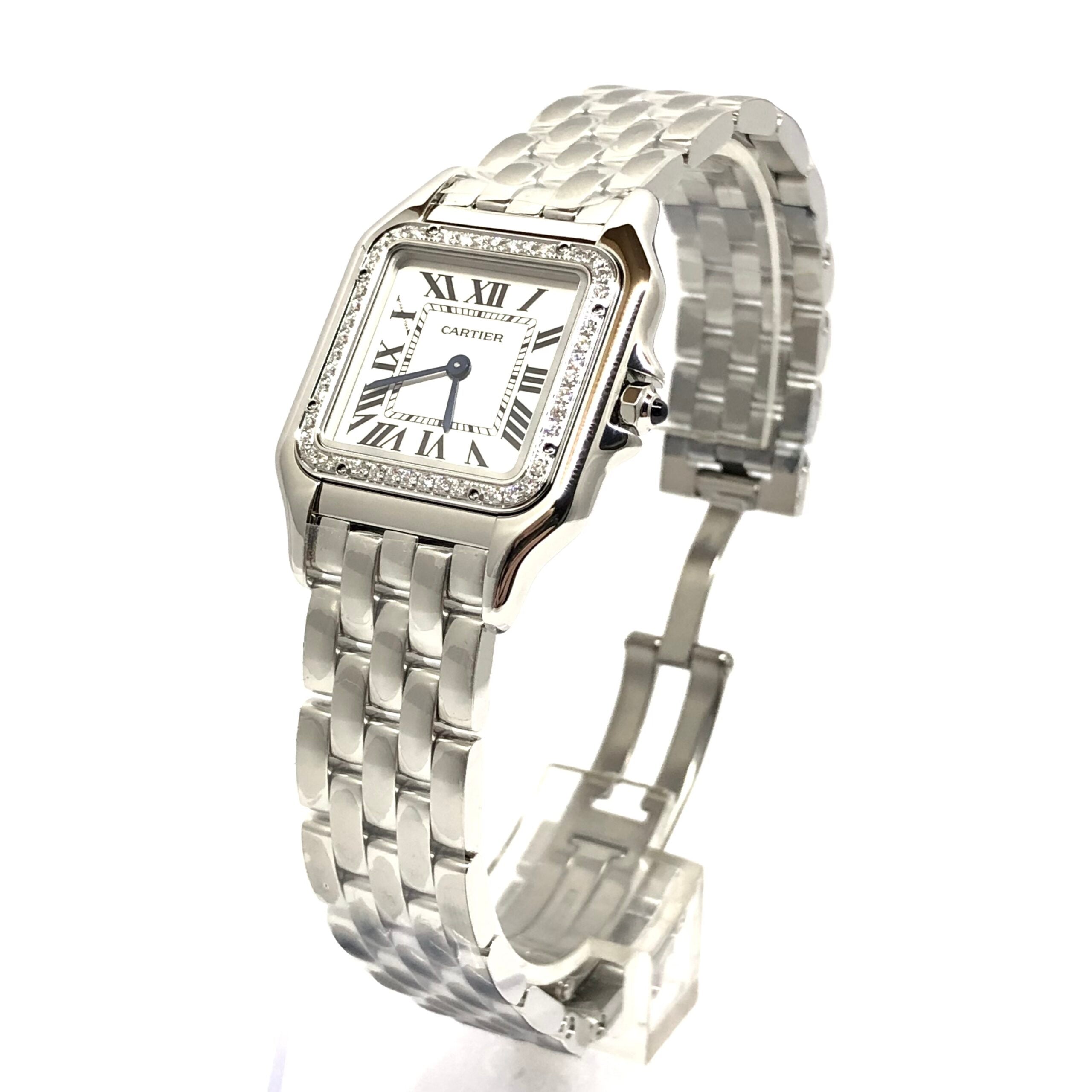 Cartier Panthère Stainless Steel &amp; Diamonds Medium Model Ladies Watch - Premium Luxury Product