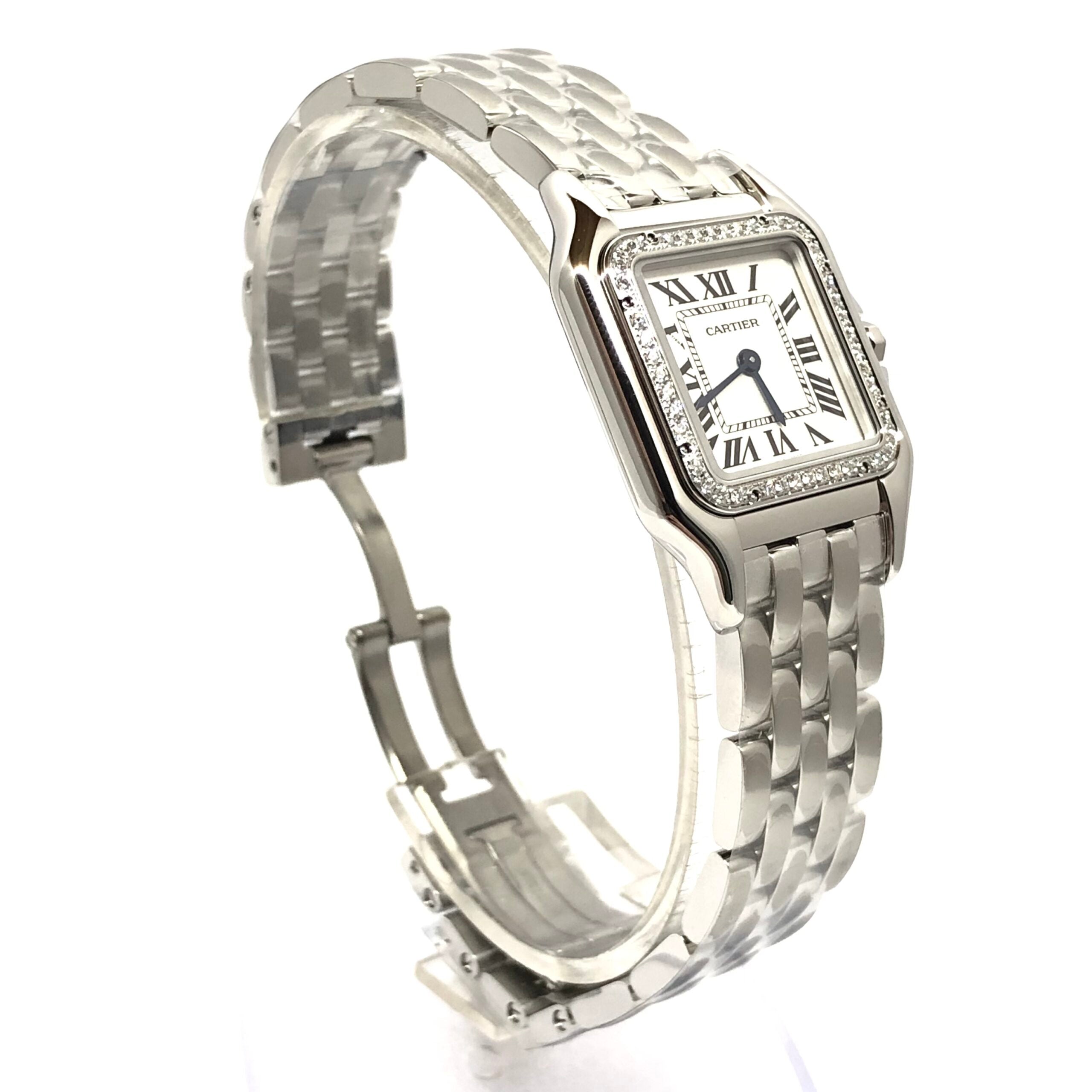 Cartier Panthère Stainless Steel &amp; Diamonds Medium Model Ladies Watch - Premium Luxury Product