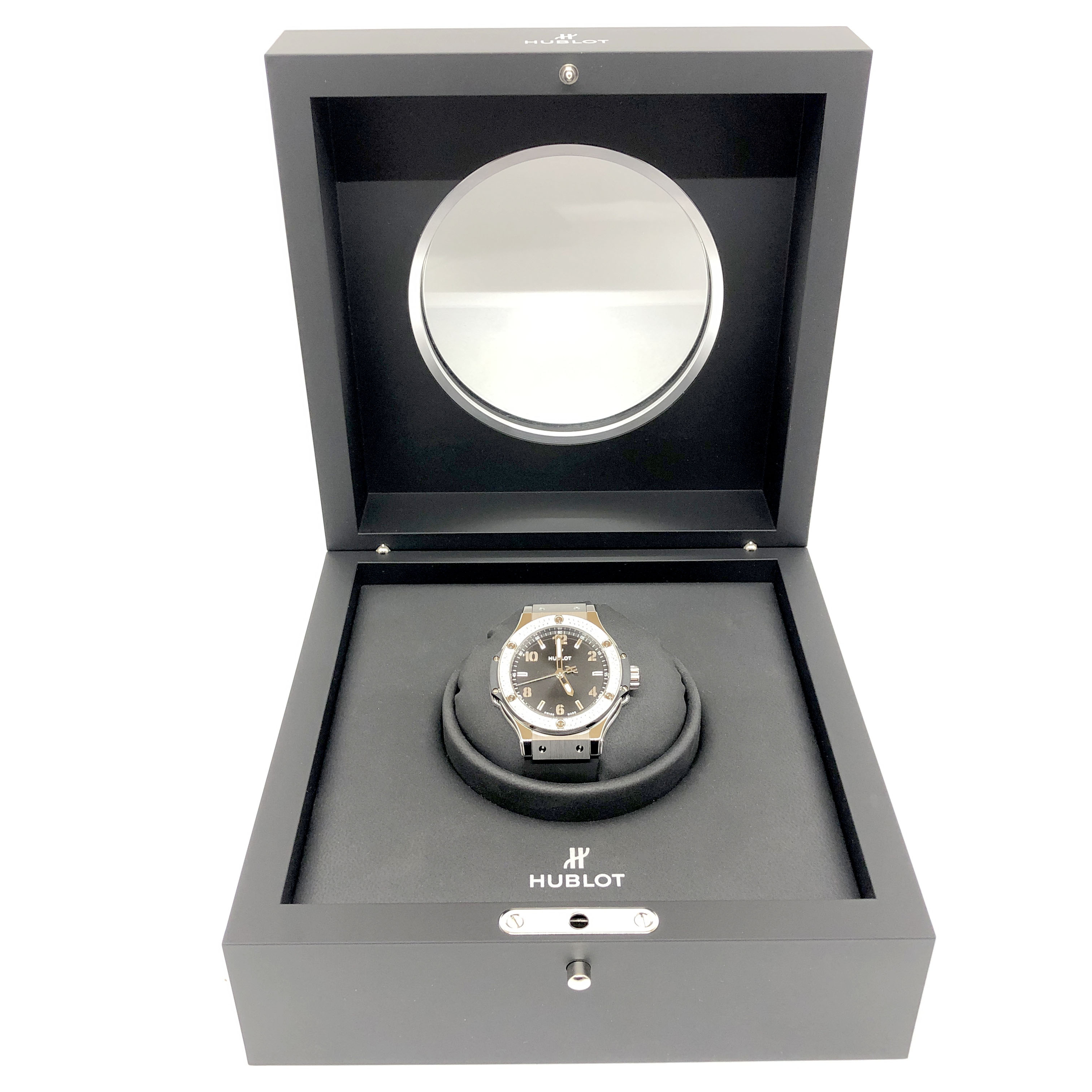 Hublot Big Bang Stainless Steel Rubber Diamonds Quartz Ladies Watch - Premium Luxury Product