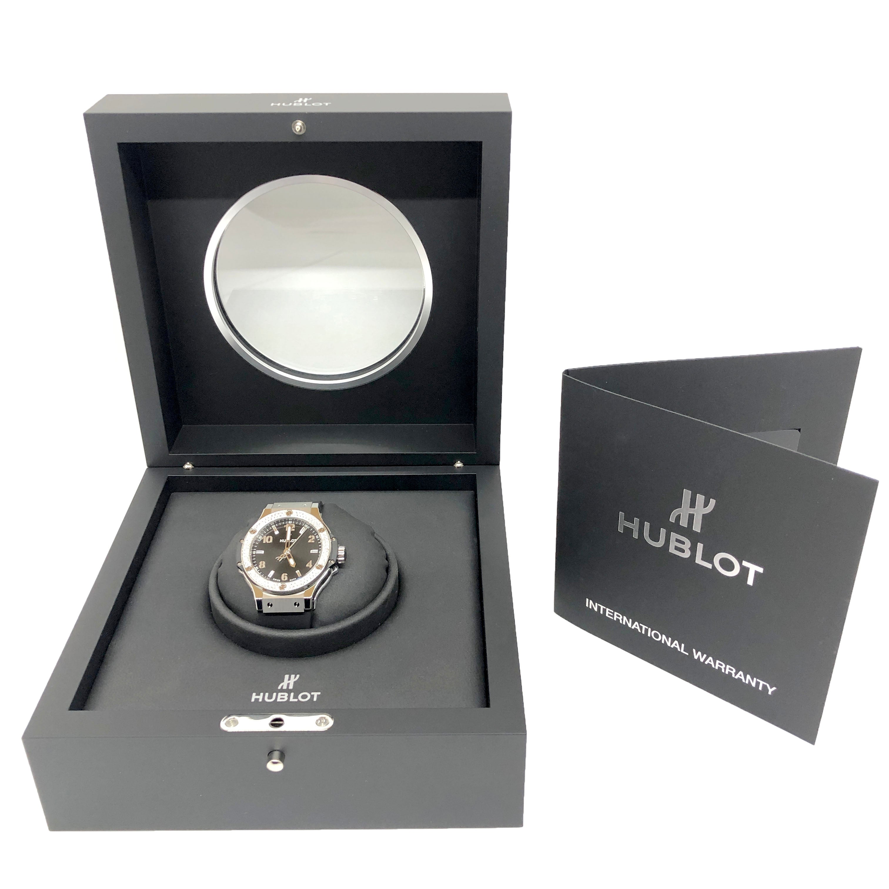 Hublot Big Bang Stainless Steel Rubber Diamonds Quartz Ladies Watch - Premium Luxury Product