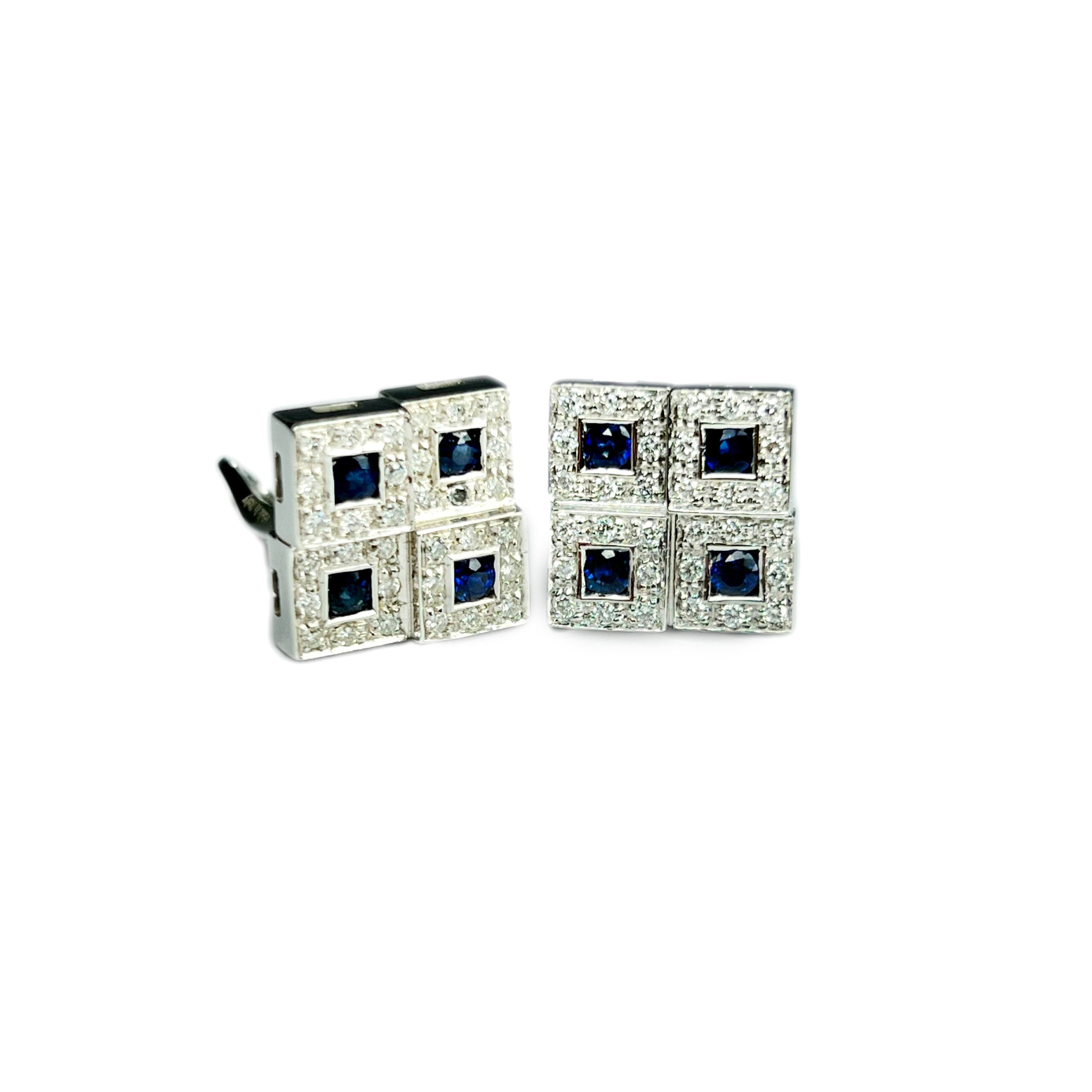 Salvini 18K White Gold Diamonds Sapphires Ladies  Earrings