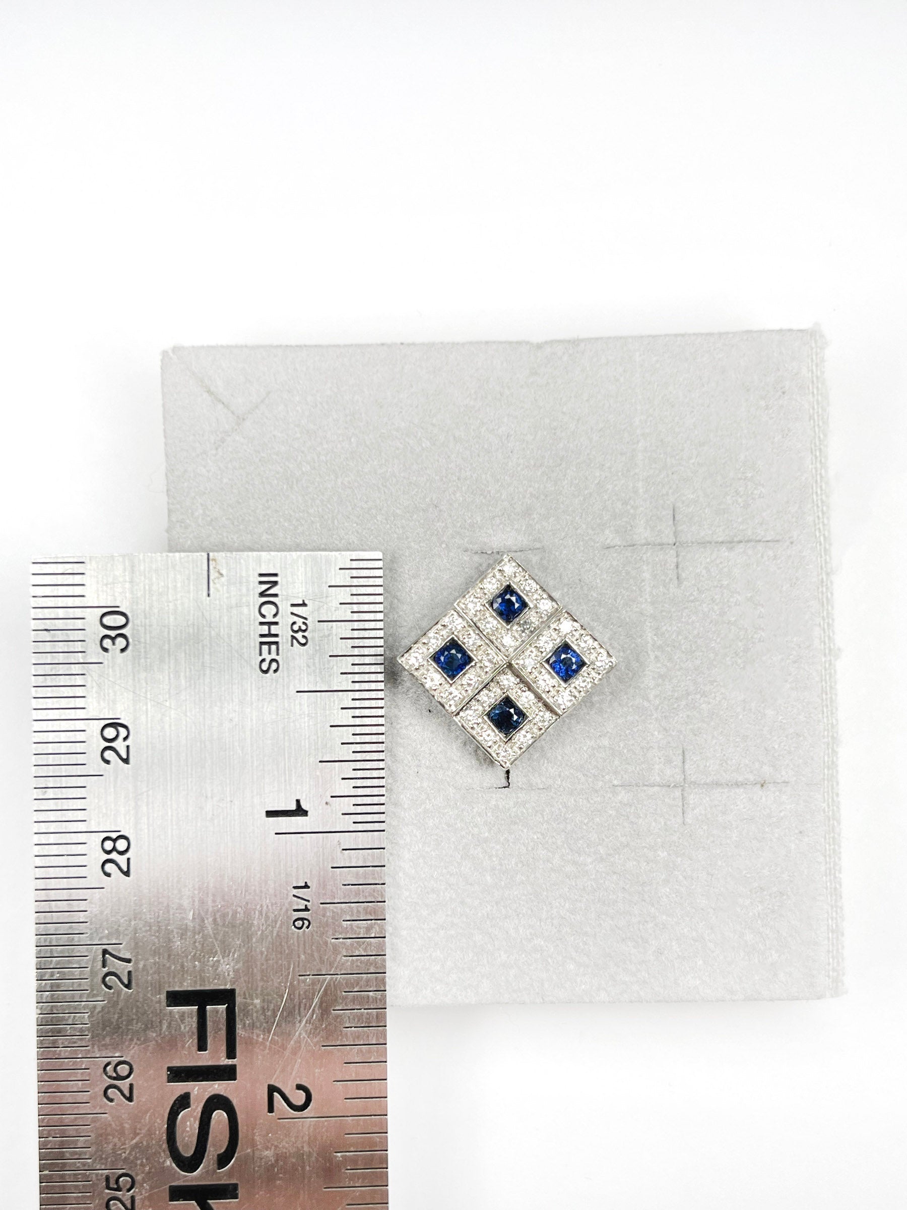 Salvini 18K White Gold Diamonds Sapphires Ladies  Earrings