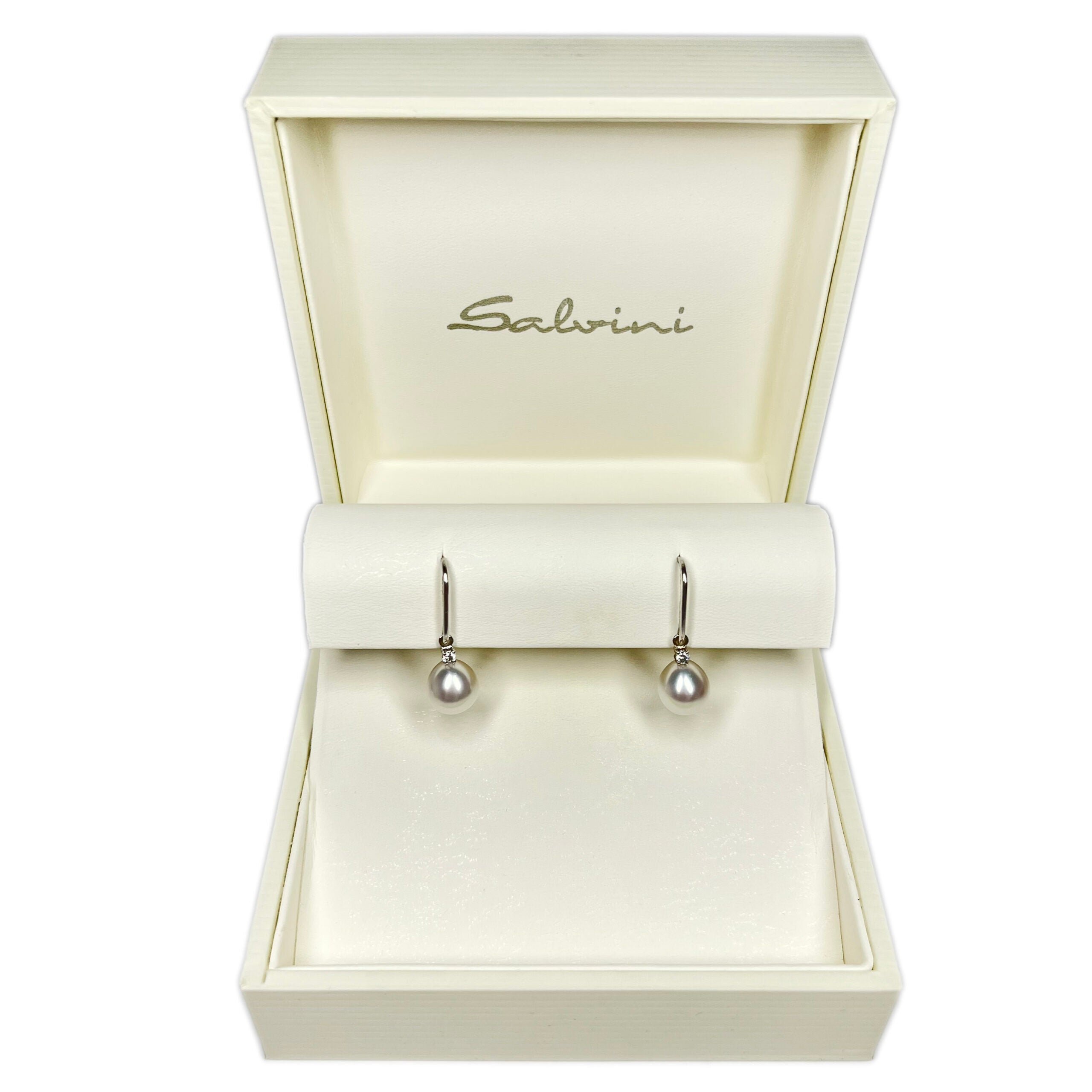 Salvini 18k White Gold Diamonds Pearls Ladies Earrings