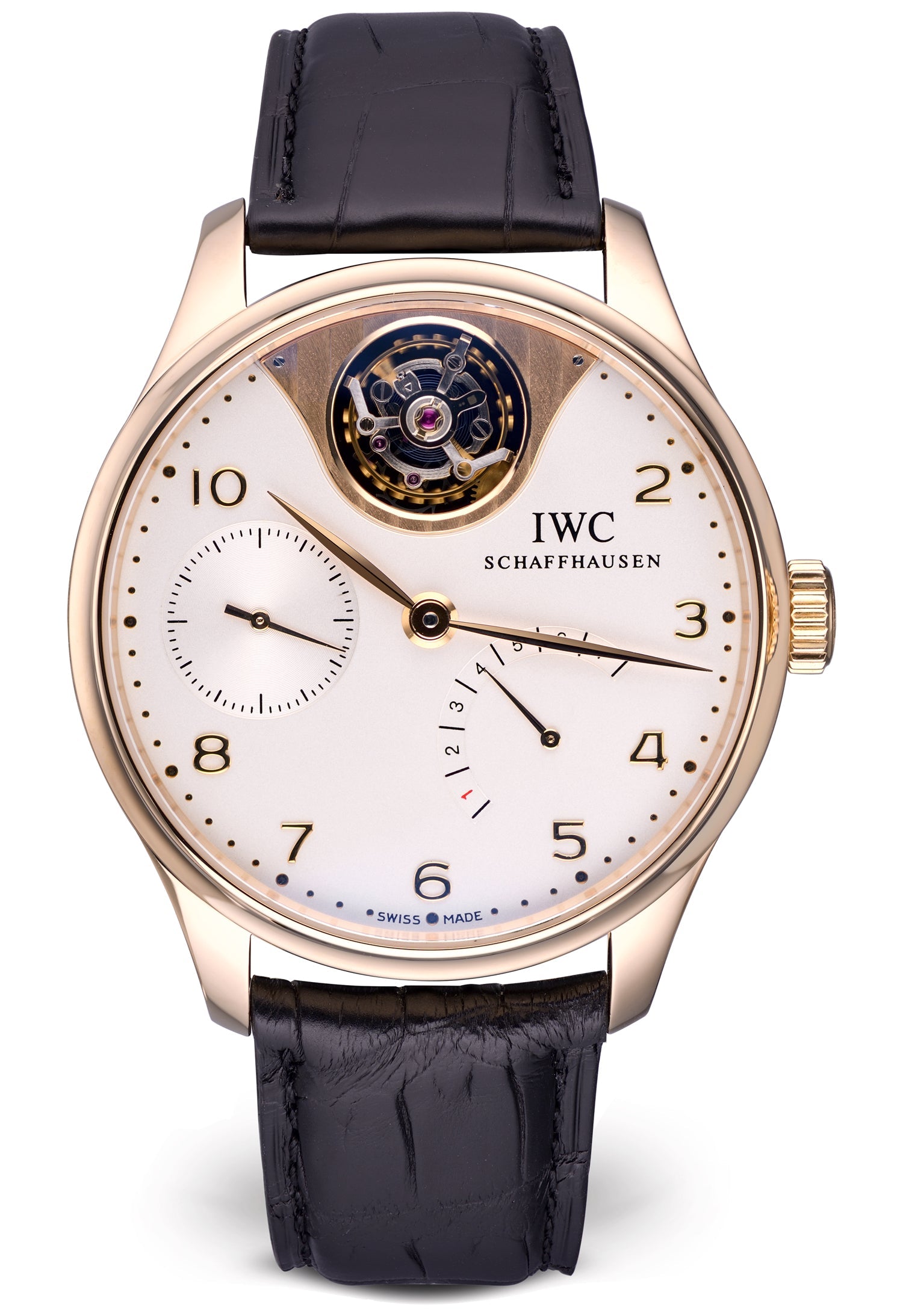 IWC Portuguese Tourbillon Mystère Limited Edition 18K Rose Gold Men's Watch - Premium Luxury Product