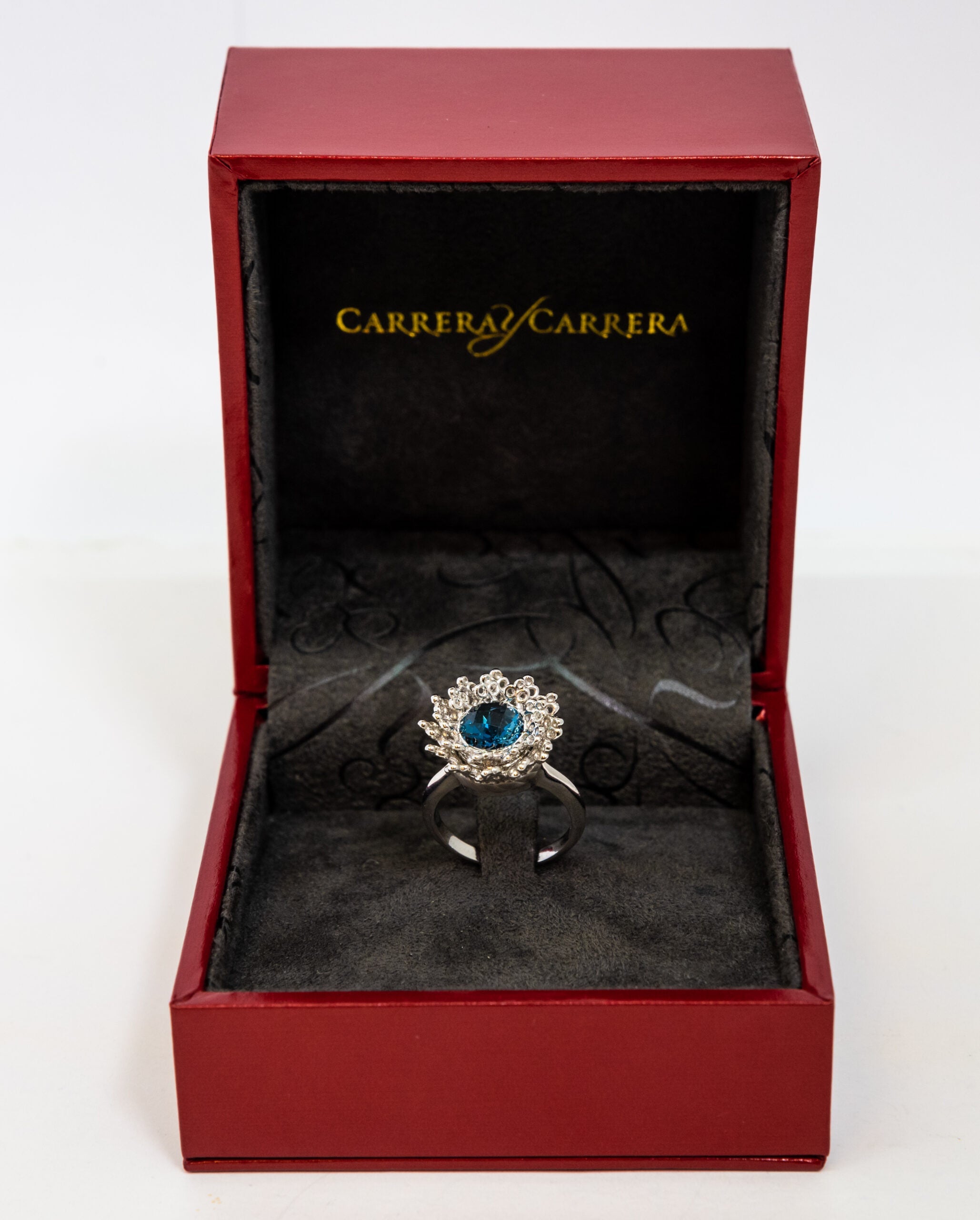 Carrera Y Carrera Reina 18K White Gold & Topaz Ring - Premium Luxury Product