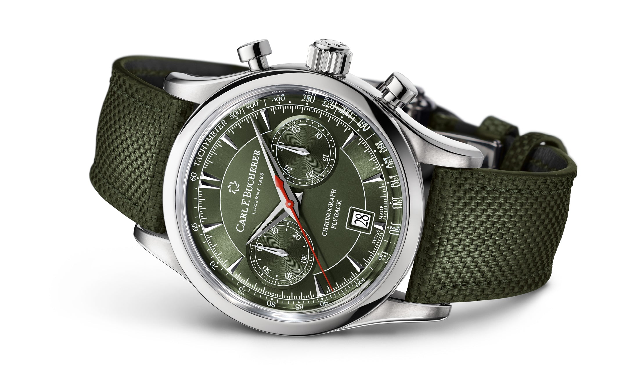 Carl F. Bucherer Manero Flyback Green Stainless steel Men's watch - Premium Luxury Product