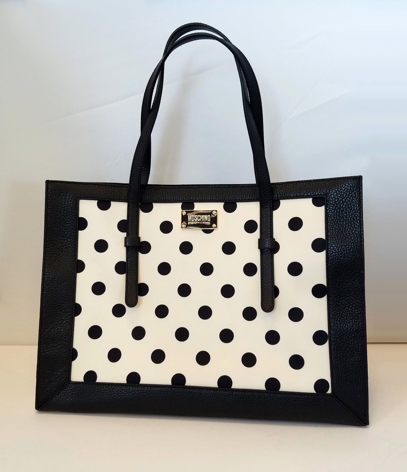 Moschino Large Tote Polka Dot Bag New!