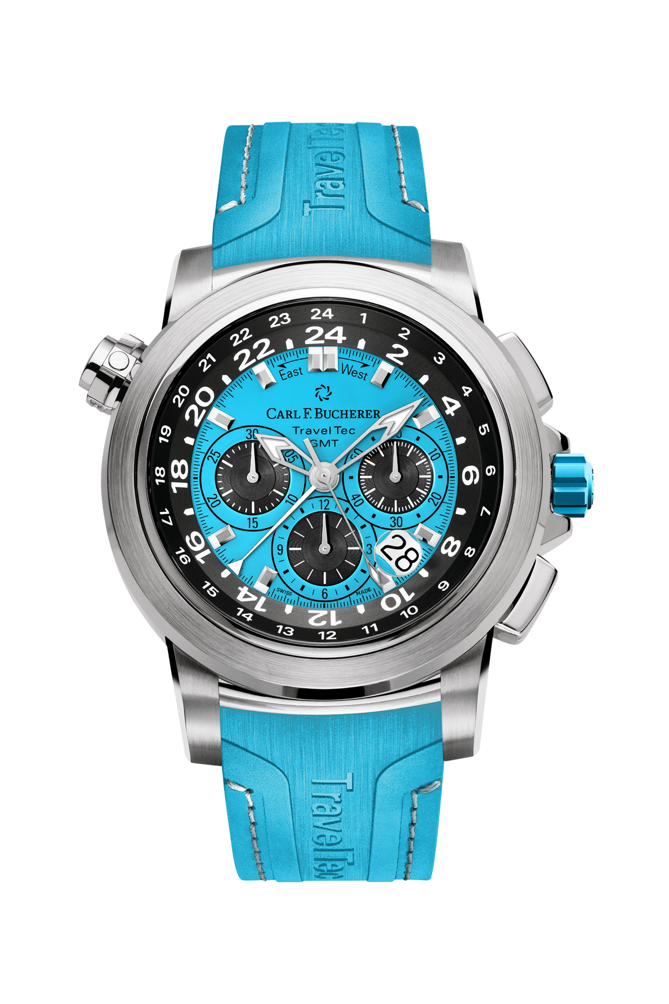 Carl F. Bucherer Patravi Traveltec Color Edition Four Seasons Stainless steel Men's Watch - Premium Luxury Product