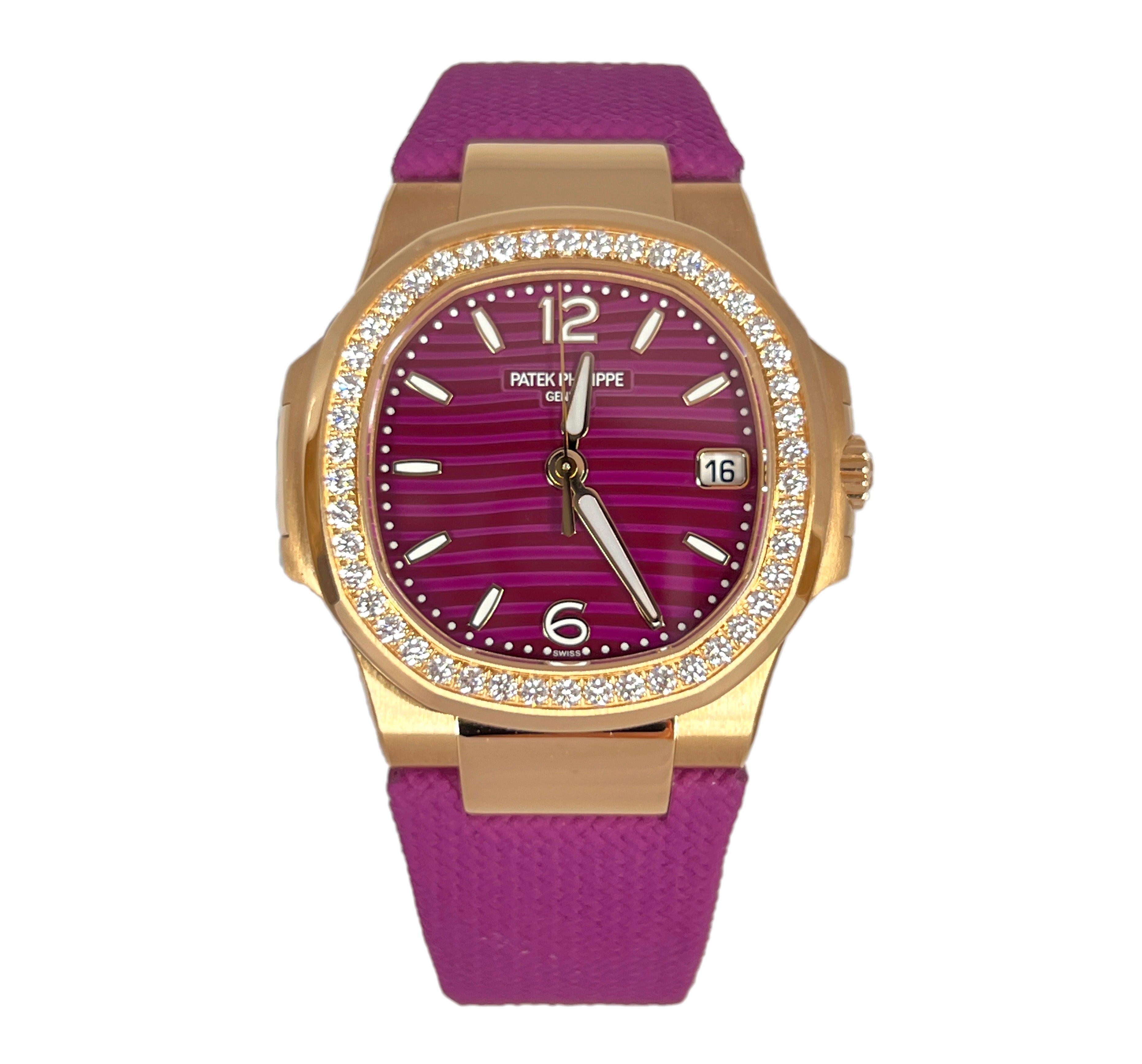 Patek Philippe Nautilus 18K Rose Gold & Diamonds Lady's Watch