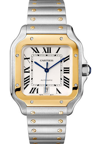 Cartier Santos Stainless Steel & 18K Yellow Gold Men's Watch - Premium Luxury Product