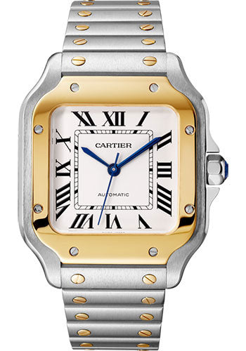 Cartier Santos Stainless Steel & 18K Yellow Gold Men's Watch - Premium Luxury Product