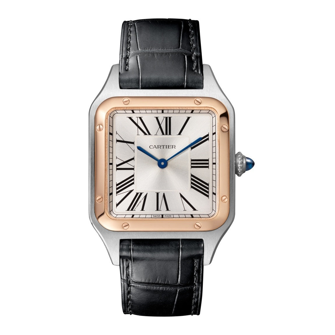 Cartier Santos Stainless Steel & 18K Rose Gold Men's Watch - Premium Luxury Product