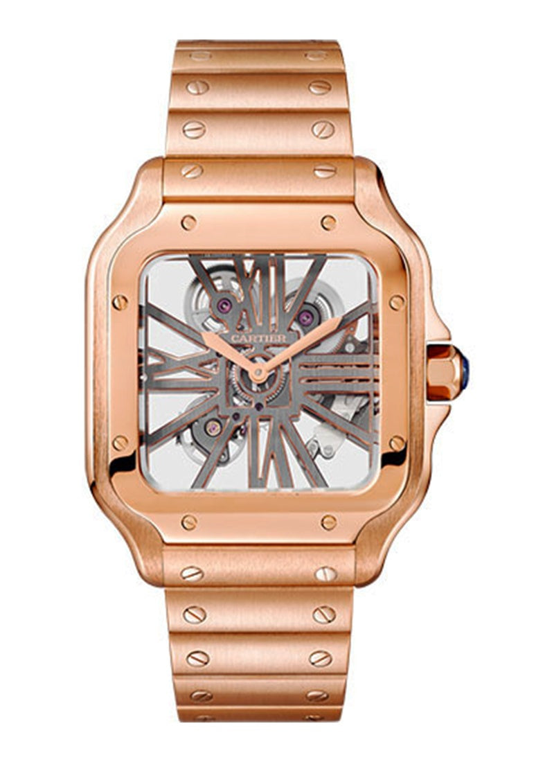 Cartier Santos 18K Rose Gold Men's Watch - Premium Luxury Product