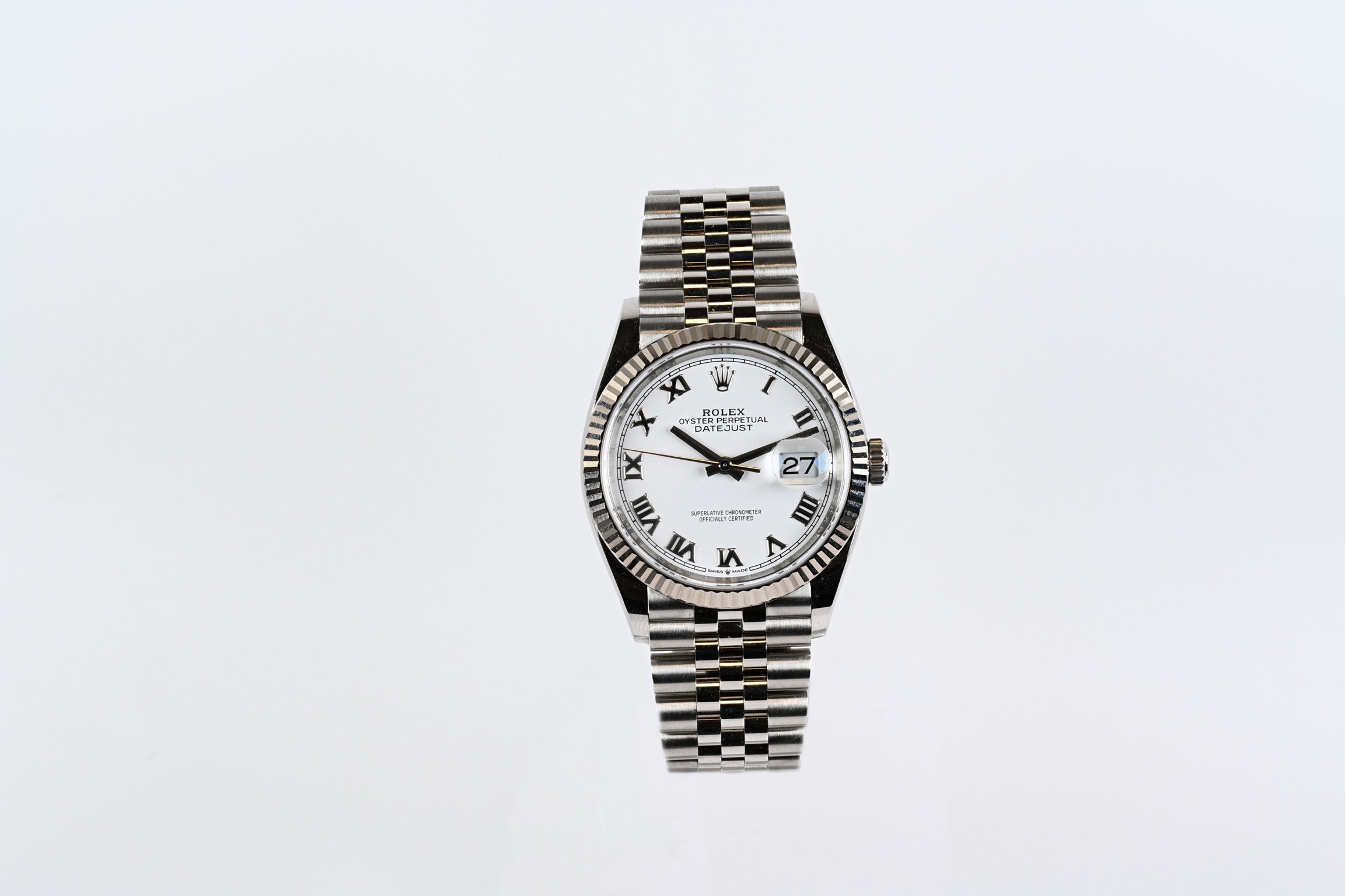 275732ro Pre-Owned Rolex Datejust 36 White Dial 126234