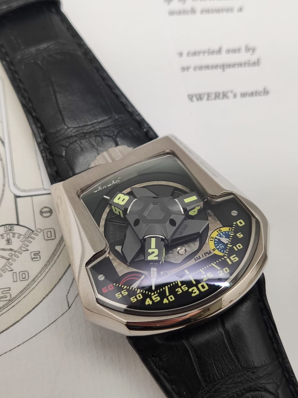 Urwerk 200 Collection 18K White Gold Men's Watch