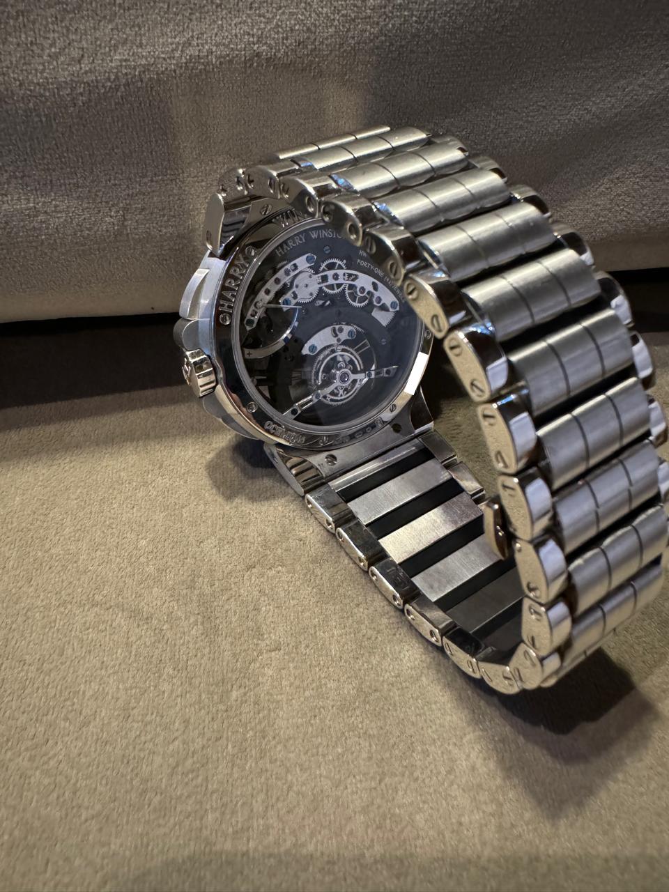 Harry Winston Ocean Tourbillon Jumping Hour White Gold Men's Watch